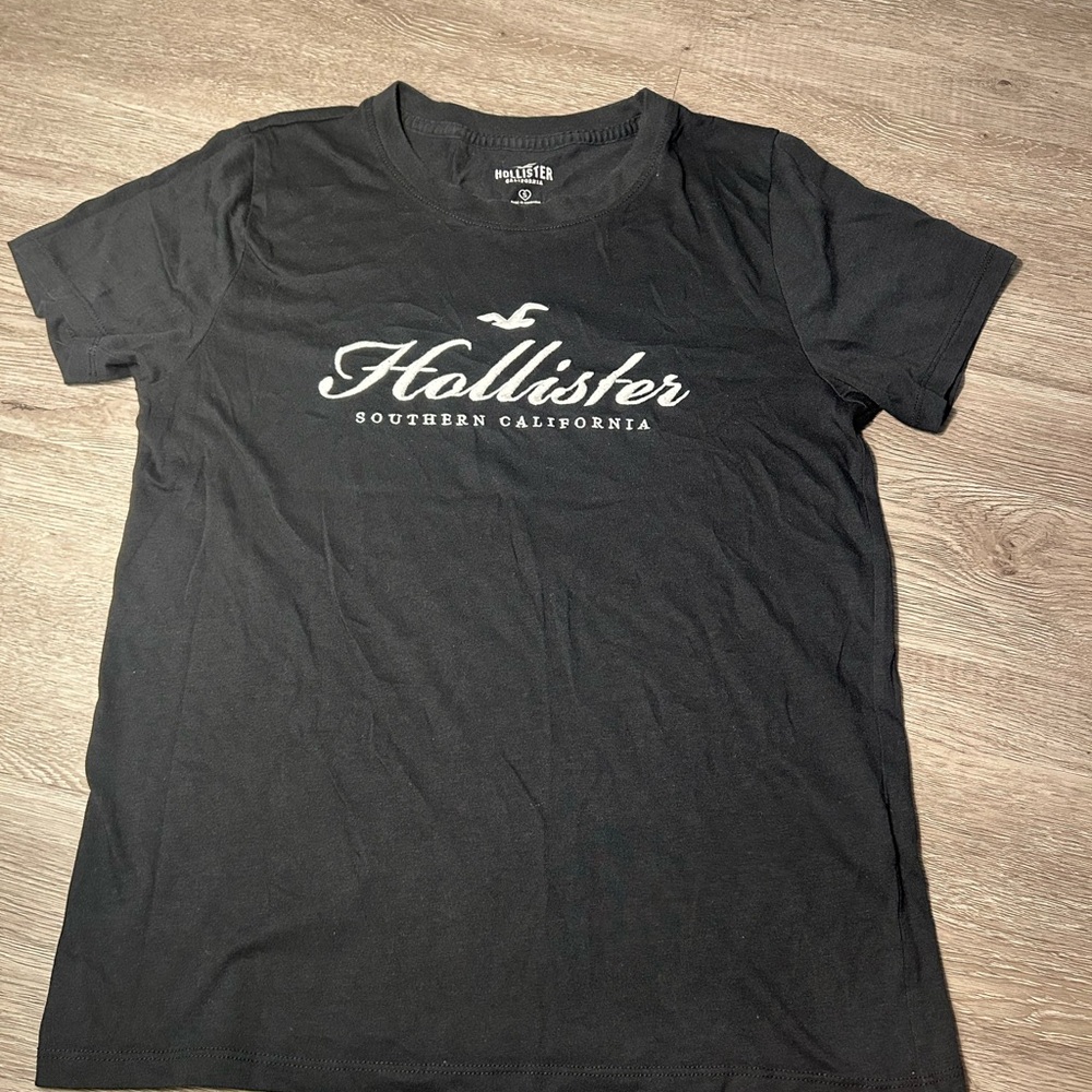 Hollister Black Tee with White Logo